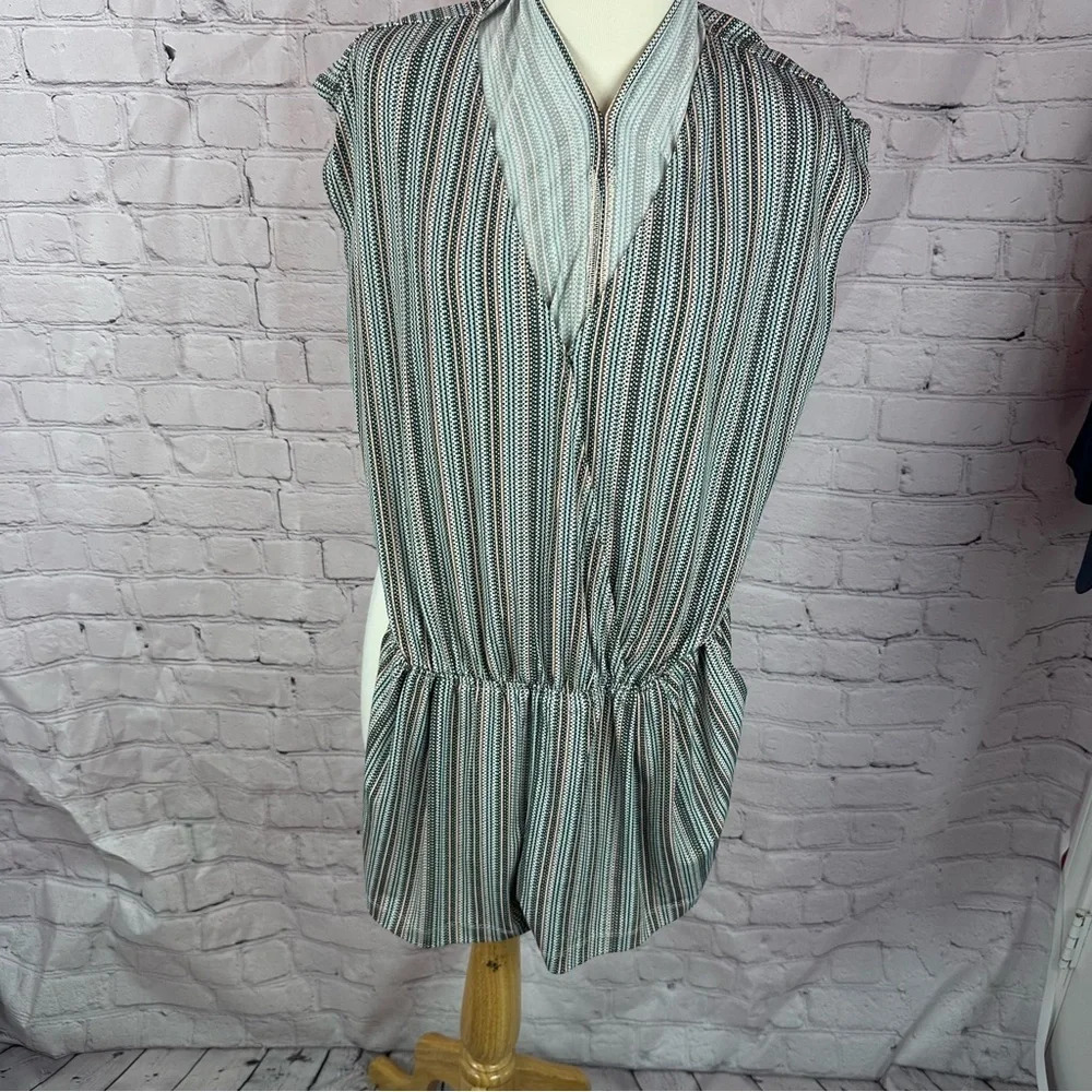 BCBGeneration canyon clay romper women S striped boho jumpsuit shorts southwest